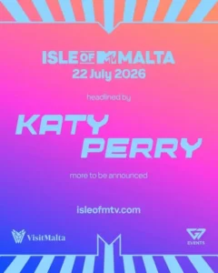 Katy Perry en Malta en Isle of MTV 2026 concierto en Floriana con música pop en directo
