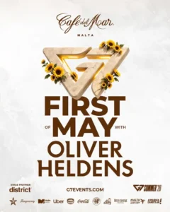 Oliver Heldens en Cafe del Mar Malta evento mayo 2026