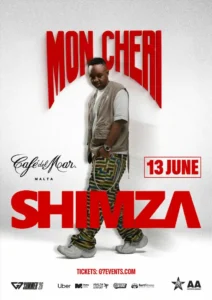 Cartel SHIMZA en Café del Mar Malta 13 junio 2026