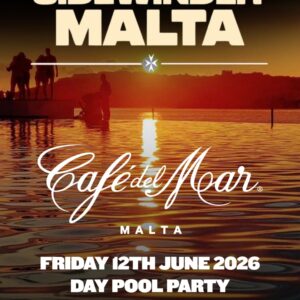Cartel Sidewinder Malta Day Pool Party en Café del Mar 12 junio 2026