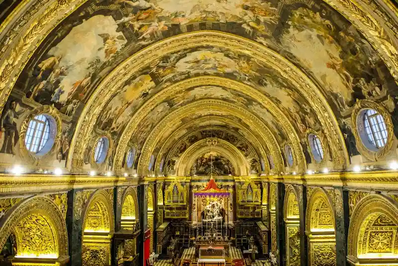 Concatedral de San Juan en La Valeta, Malta, famosa por su arte barroco