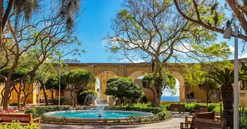 Jardines de Upper Barrakka Gardens en La Valeta, Malta